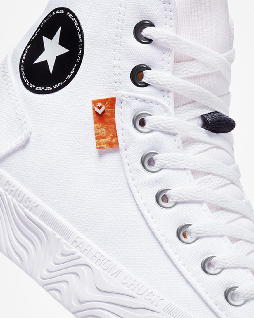 Tenisi Inalti Barbati Converse Chuck Taylor Alt Star Panza Albi Negrii Albi | RO GOTFU473